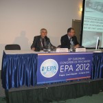 S prof. Hoschlem za předsednickým stolem Evropské psychiatrické konference, Praha 2012